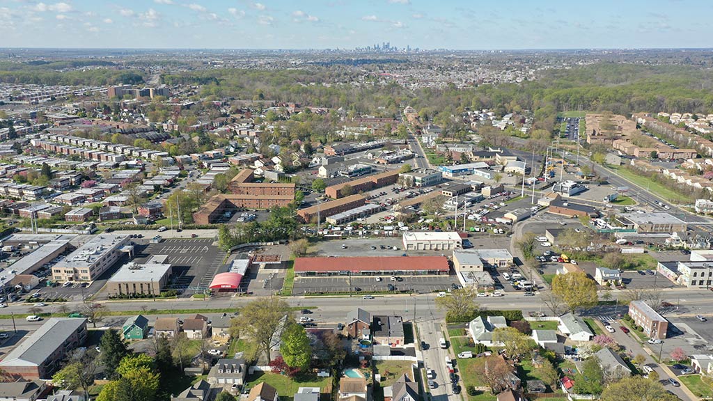 Grant Shopping Center aerial view of shopping center and surrounding area